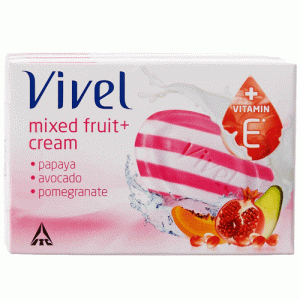 Vivel Mixed Fruit and Cream Soap, 100g (Pack of 3)