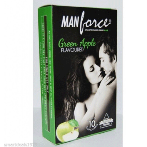 Manforce Green Apple Flavoured Condoms (Pack of 10)