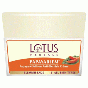 Lotus Herbals Papayablem Papaya-n-Saffron Anti Blemish Cream, 50g
