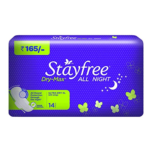 Stayfree Dry-Max All Night Ultra-Thin with Wing  XL 14 PADS