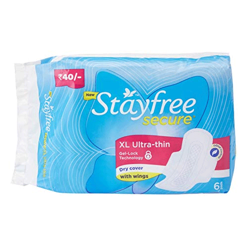 Stayfree Secure Ultra Thin with Wings - XL (6 Pads)